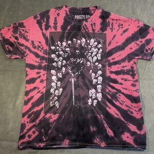 Kids Tie-Dye Skull Graphic Tee — Pink & Black